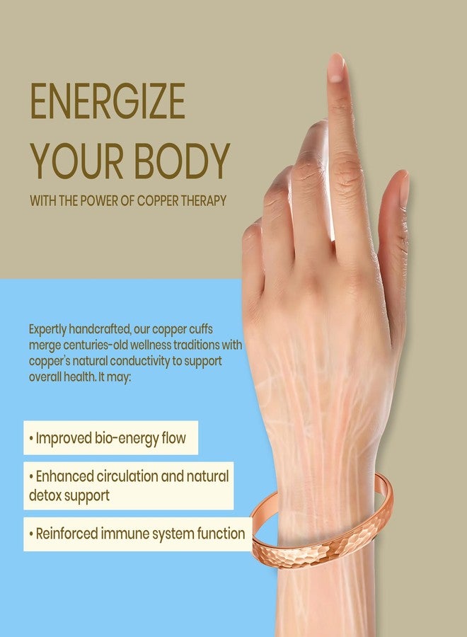 Healing Monk Pure Copper Bracelet for Men & Women - Handmade Uncoated Copper Jewelry Cuff - Adjustable Healing Copper Bracelets for Arthritis - Mens & Womens Copper Cuff Pulsera de Cobre (Terra) - Image 5